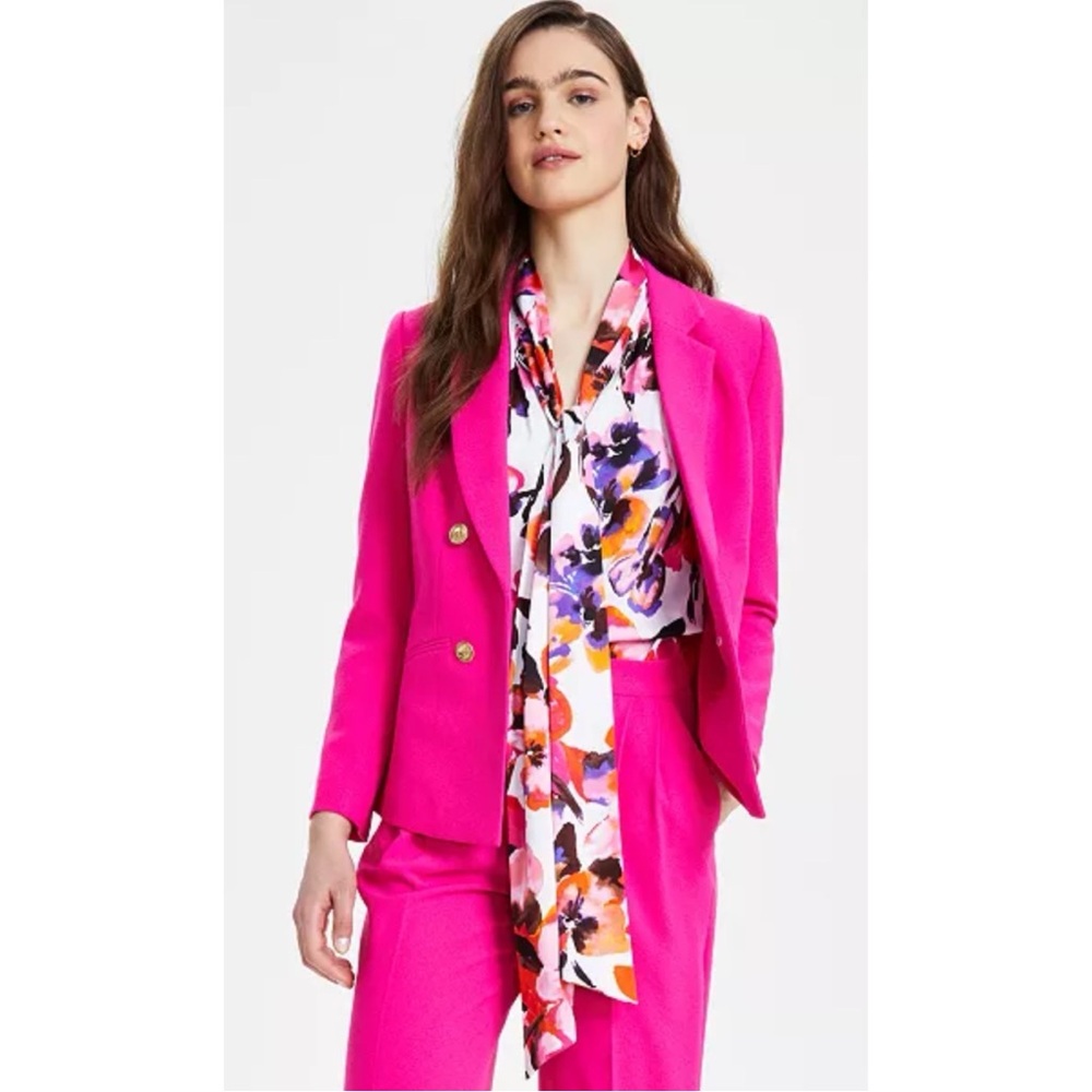 NWT Bar III Hot Pink Double-Breasted Blazer Womens Size M NEW